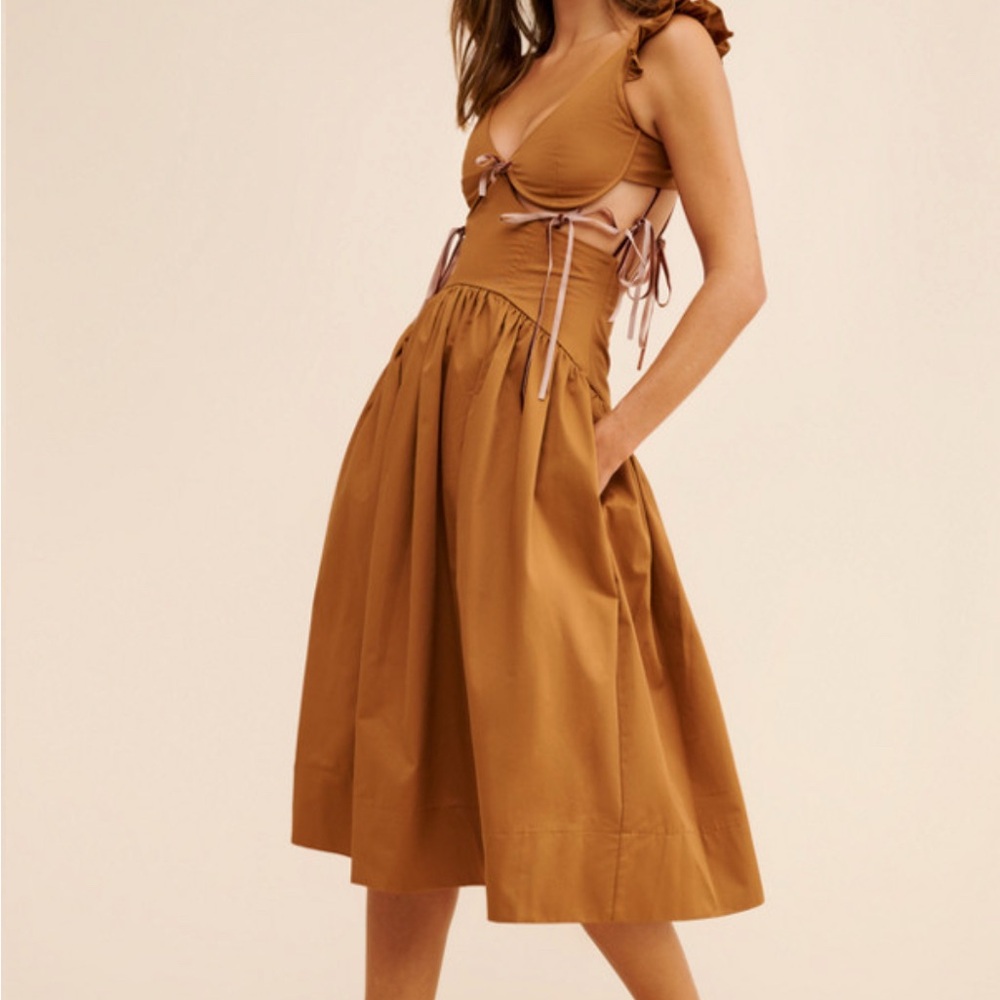 Free People Aliña Liu Pearl Bow Mini Dress Sz. XL